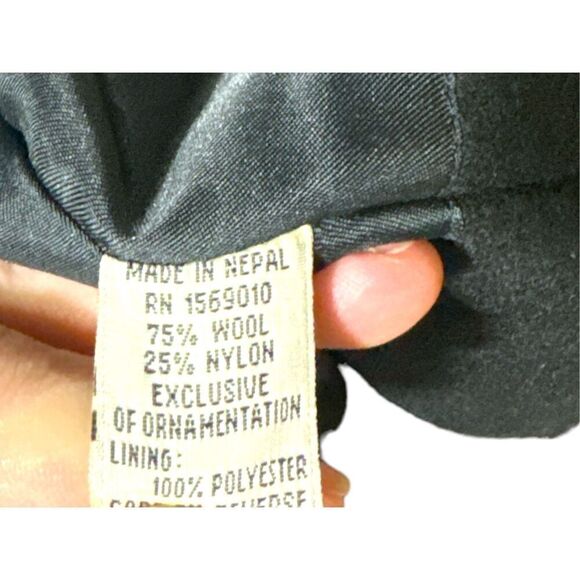 Vintage YakMagik Womens Wool Embroidered Patchwork Elephant Stitched Blazer sz S - Picture 6 of 6